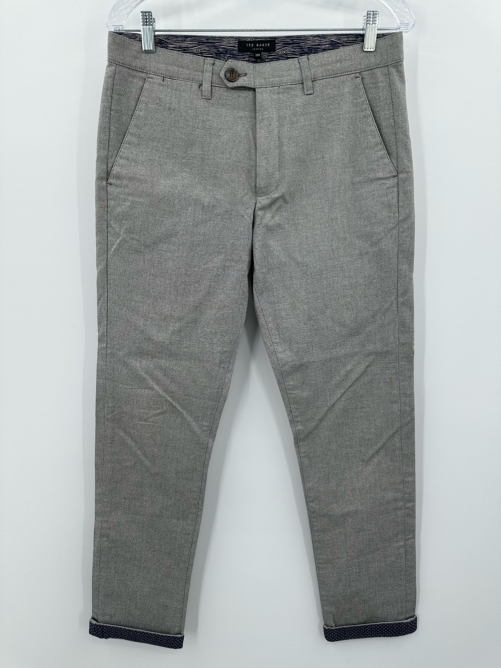 Ted Baker‎ Men's Gray Textured Slim Fit Chino Pants Size 30